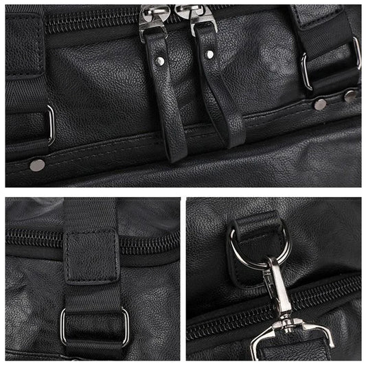 Pu waterproof gym bag with soft handle and shoe compartment - product image