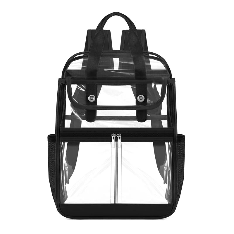 Pvc transparent clear backpack waterproof multi-pocket outdoor travel rucksack - product image