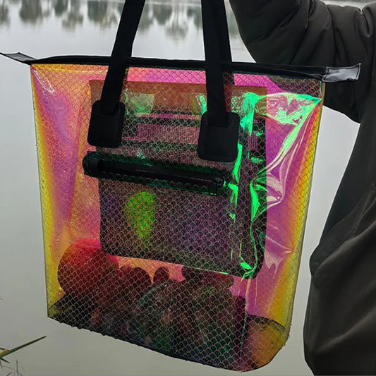 Pvc waterproof sports duffel bag transparent jelly design lightweight portable - product image