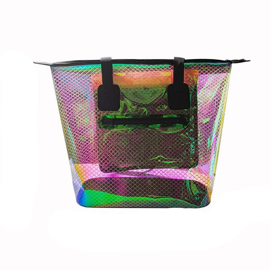 Pvc waterproof sports duffel bag transparent jelly design lightweight portable - product image
