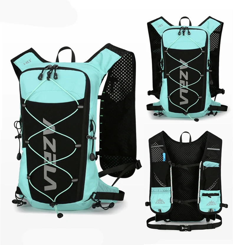 Running hydrating backpack with quick drink system and reflective strips nylon - product image