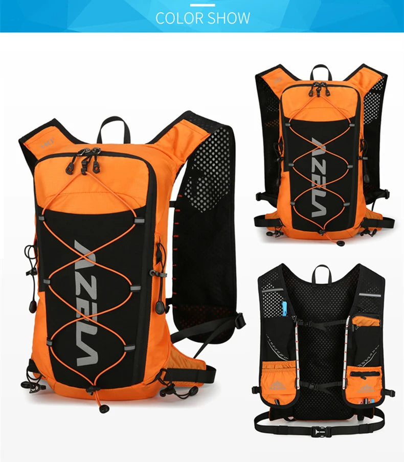 Running hydrating backpack with quick drink system and reflective strips nylon - product image