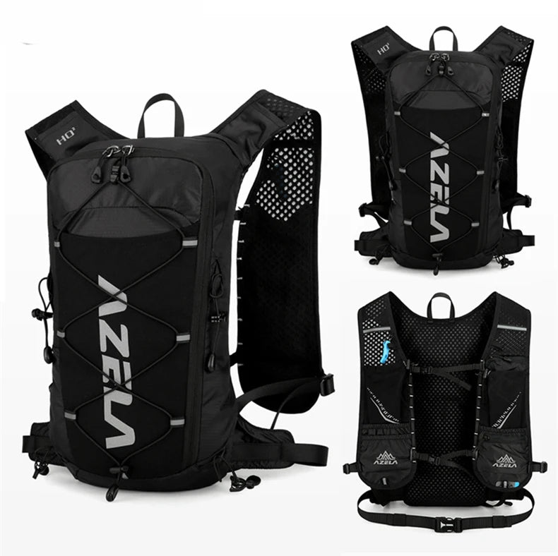 Running hydrating backpack with quick drink system and reflective strips nylon - product image