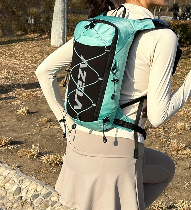 Running hydrating backpack with quick drink system and reflective strips nylon - product image