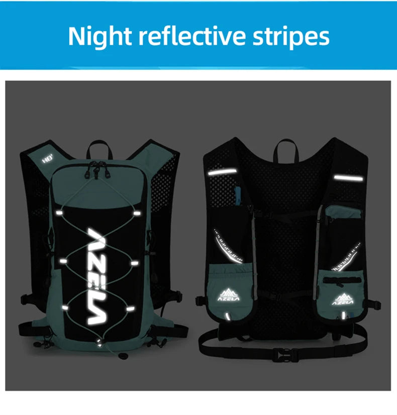 Running hydrating backpack with quick drink system and reflective strips nylon - product image