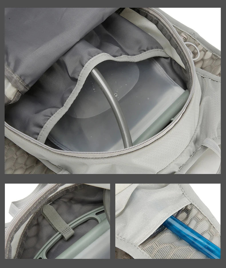 Running vest hydrating backpack with reflective strips and multi-compartment nylon - product image