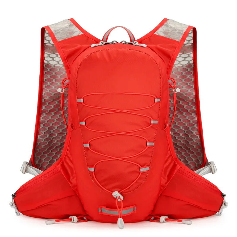 Running vest hydrating backpack with reflective strips and multi-compartment nylon - product image