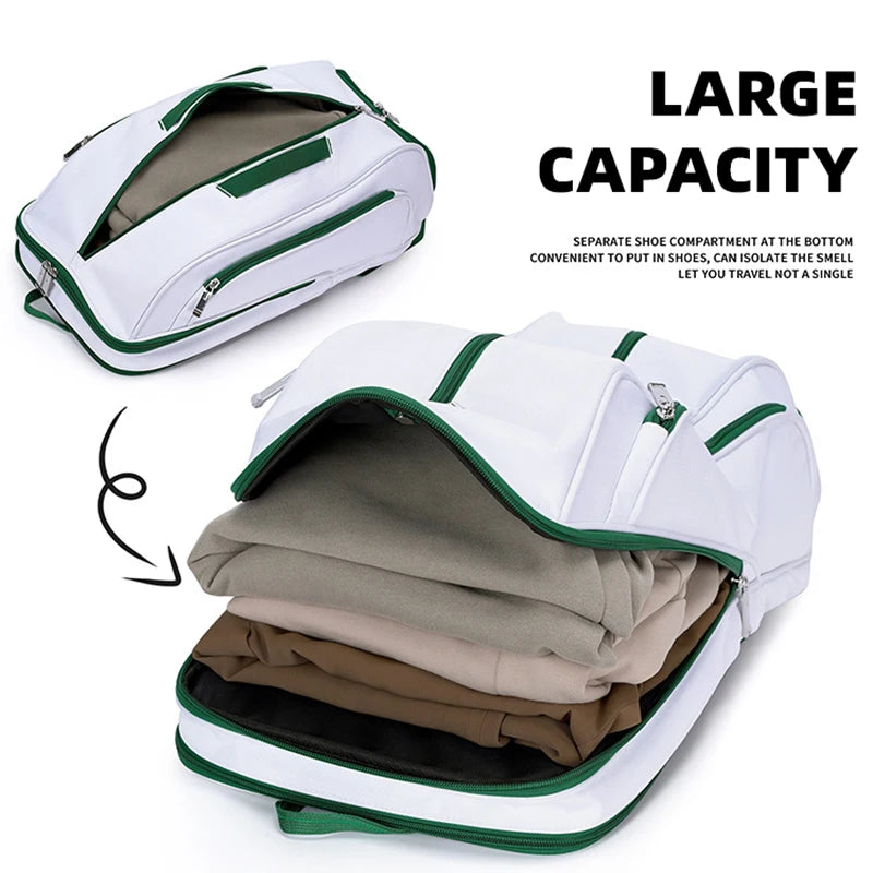Silicone badminton tennis racket backpack with separate shoe compartment - product image