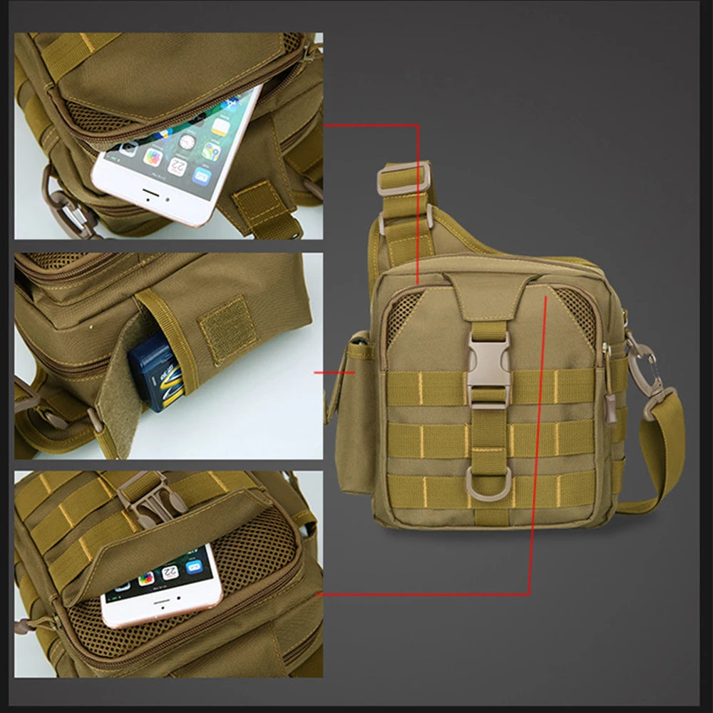 Small tactical softback molle shoulder bag with multiple color options, nylon - product image