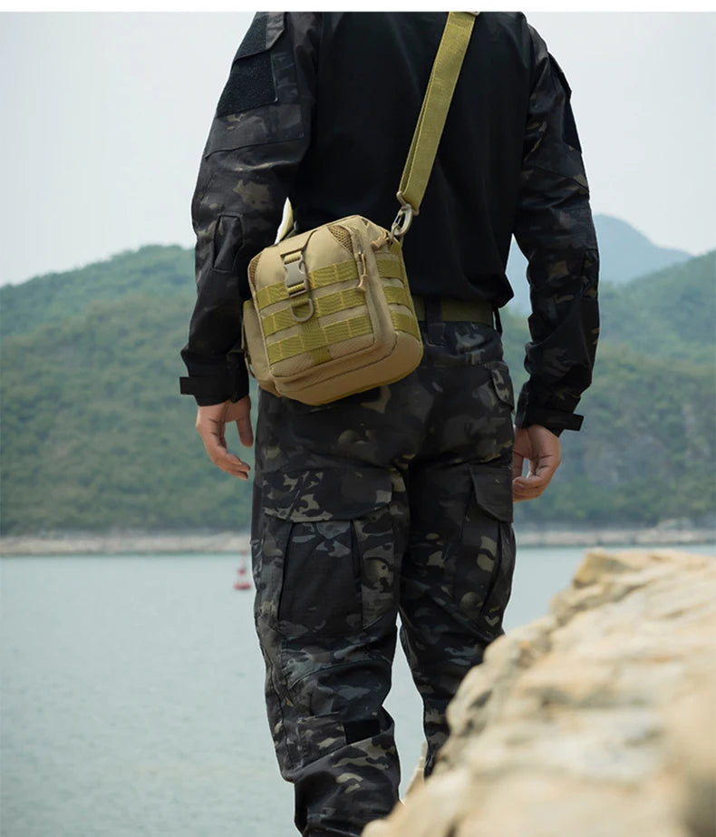 Small tactical softback molle shoulder bag with multiple color options, nylon - product image