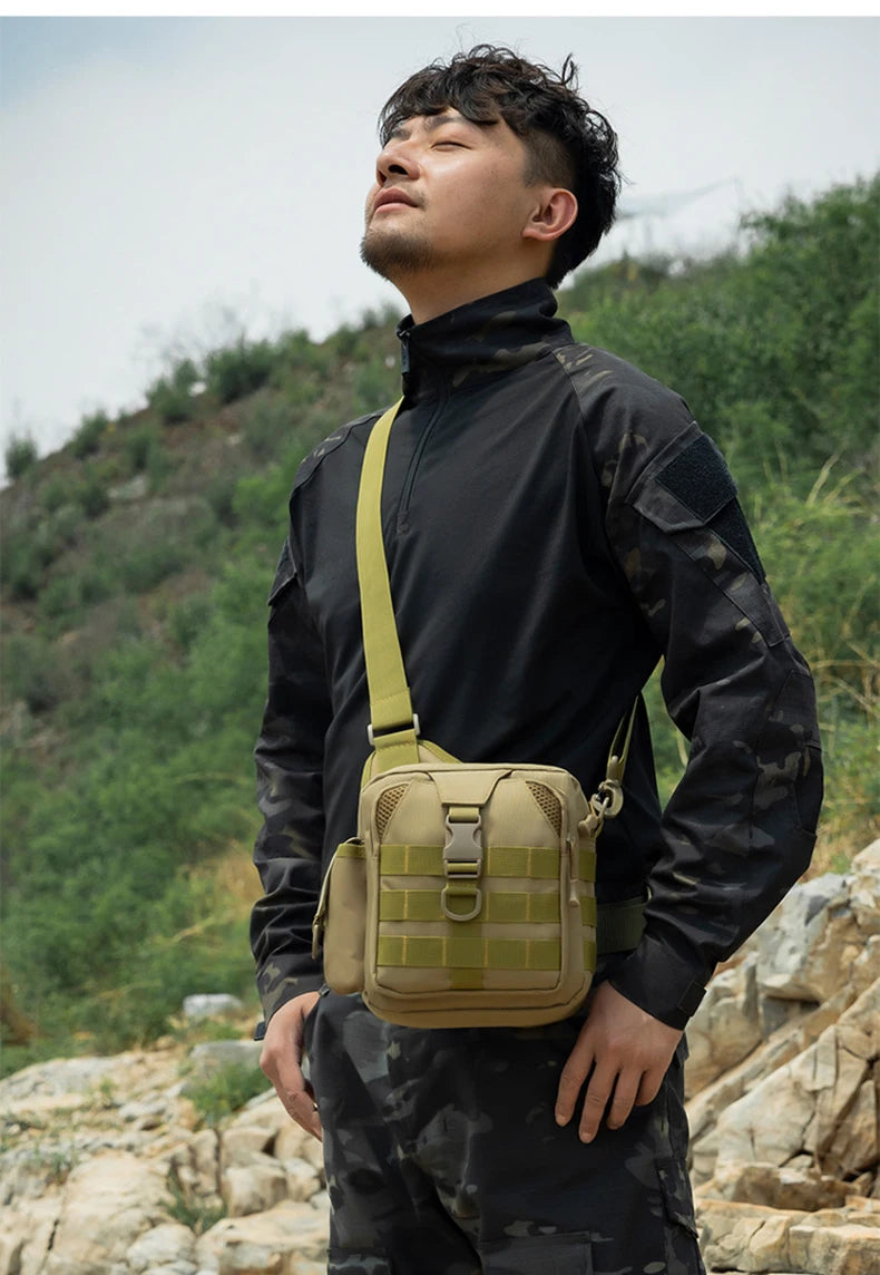 Small tactical softback molle shoulder bag with multiple color options, nylon - product image