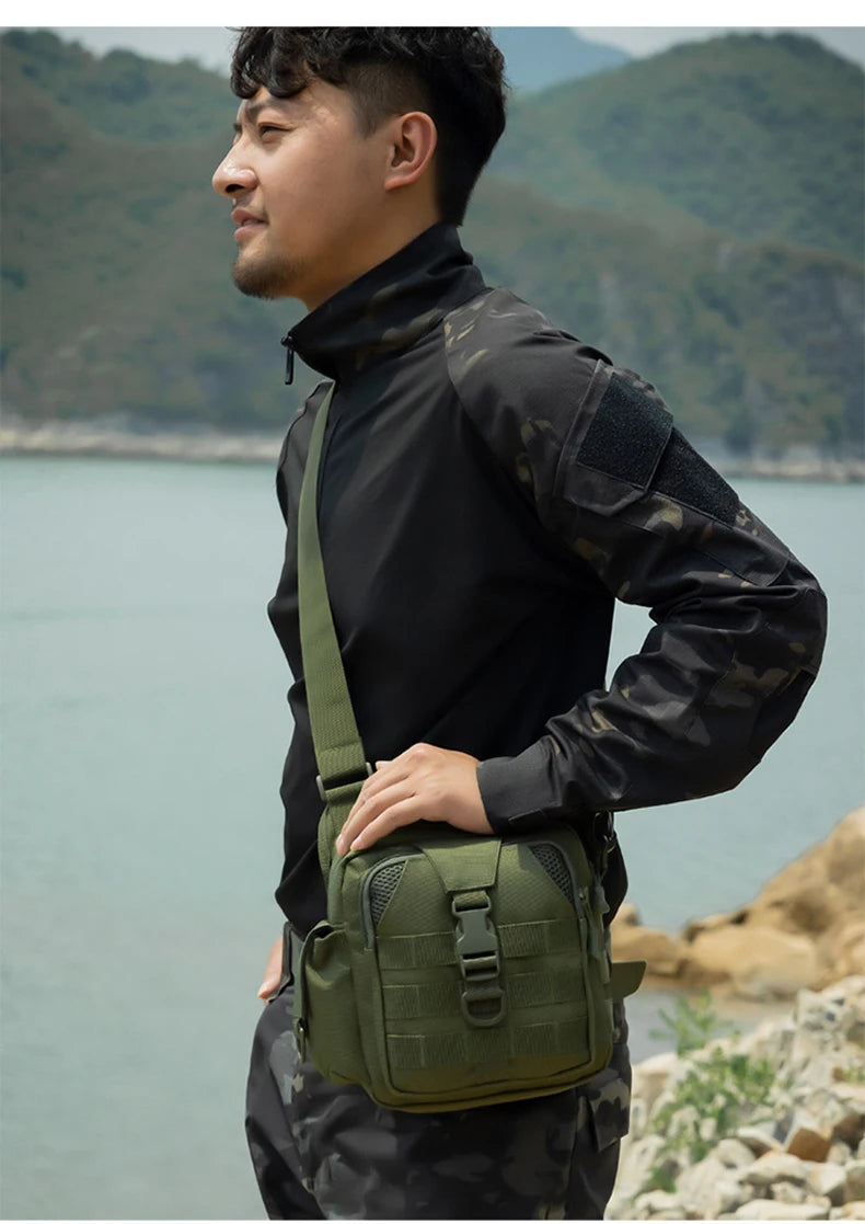 Small tactical softback molle shoulder bag with multiple color options, nylon - product image
