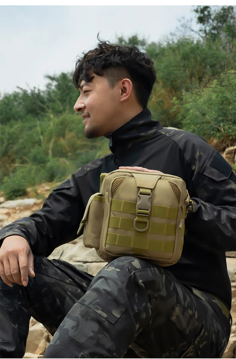 Small tactical softback molle shoulder bag with multiple color options, nylon - product image