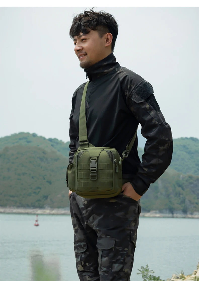 Small tactical softback molle shoulder bag with multiple color options, nylon - product image