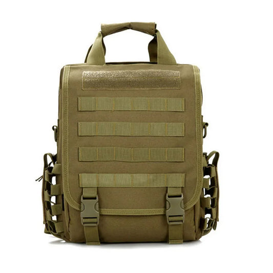 Softback tactical camo laptop shoulder bag with molle system, nylon material - product image