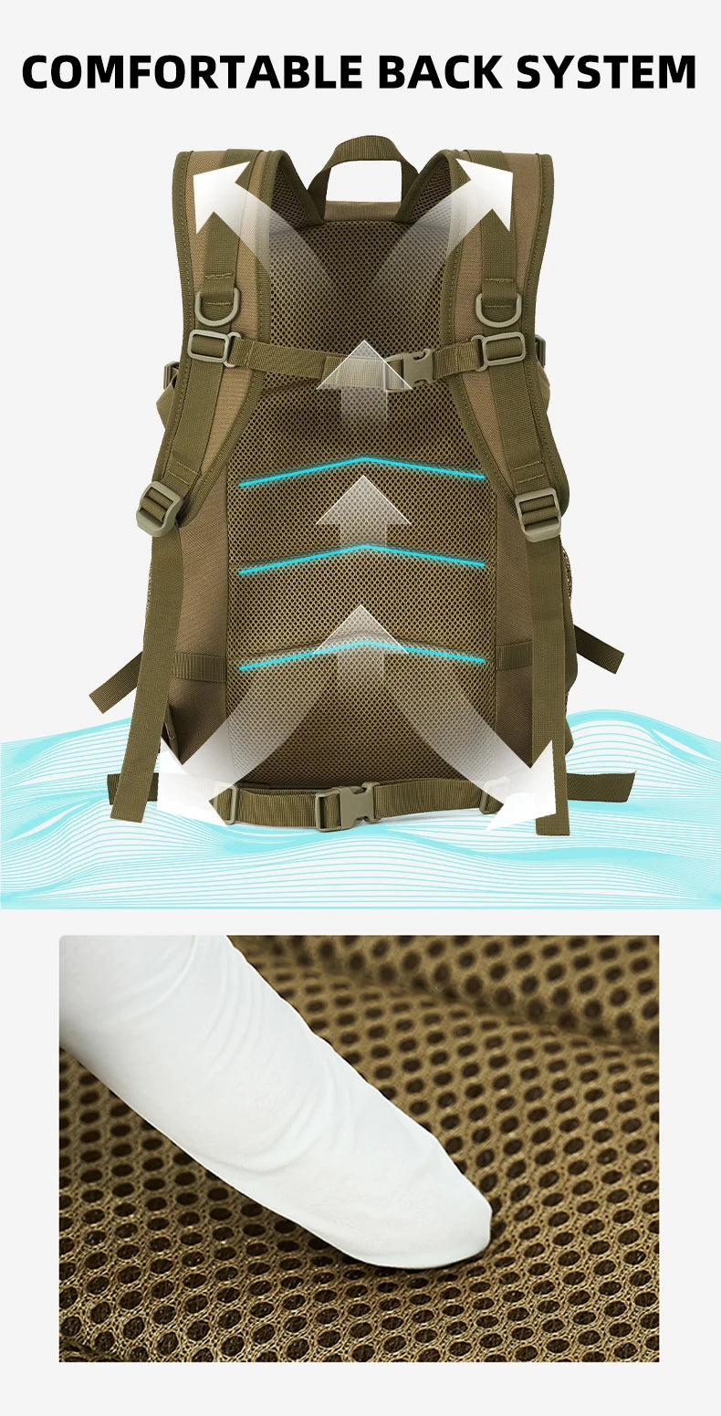 Softback tactical climbing backpack with large molle storage, oxford material - product image