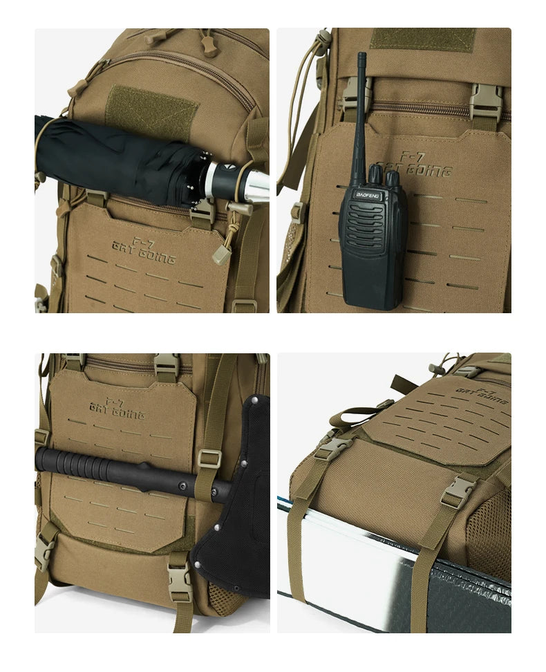 Softback tactical climbing backpack with large molle storage, oxford material - product image