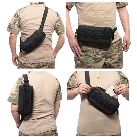 Softback tactical mobile phone waist bag with detachable shoulder strap, nylon - product image