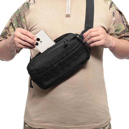 Softback tactical mobile phone waist bag with detachable shoulder strap, nylon - product image
