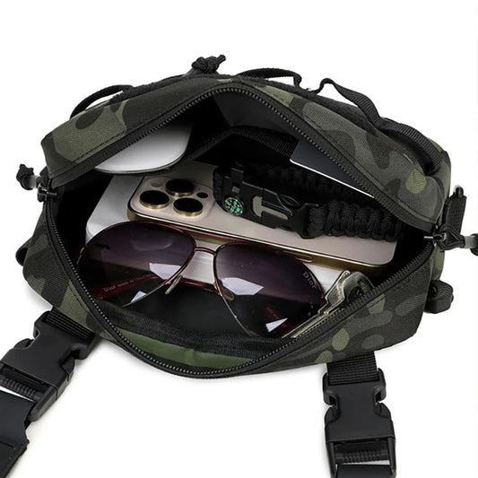 Softback tactical molle fishing lure backpack with multiple compartments, nylon - product image