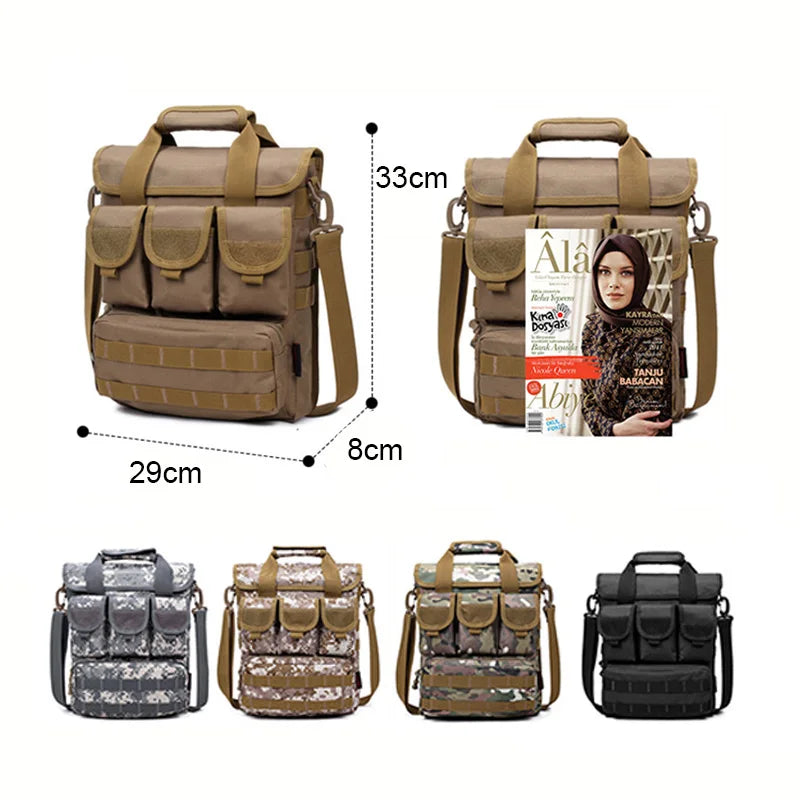 Softback tactical molle messenger shoulder bag with oxford and nylon materials - product image