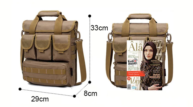 Softback tactical molle messenger shoulder bag with oxford and nylon materials - product image