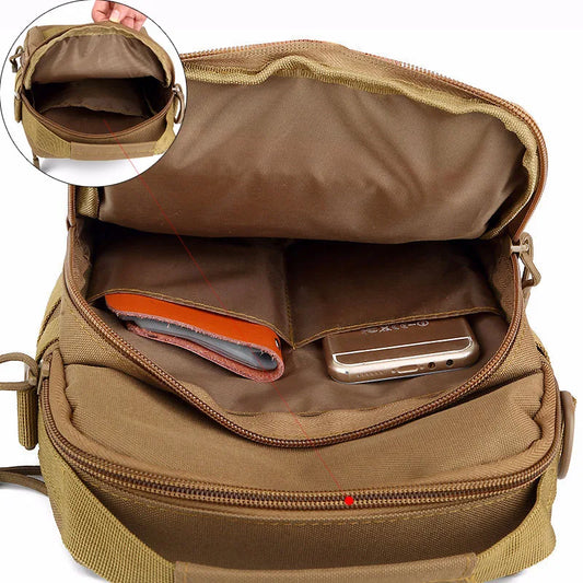 Softback tactical molle waterproof shoulder handbag with multi-compartment nylon - product image