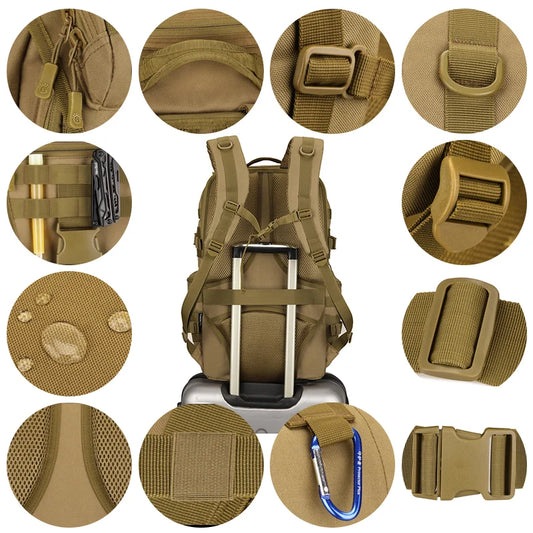Softback tactical nylon sling bag with reflective strip, 30-40l capacity - product image
