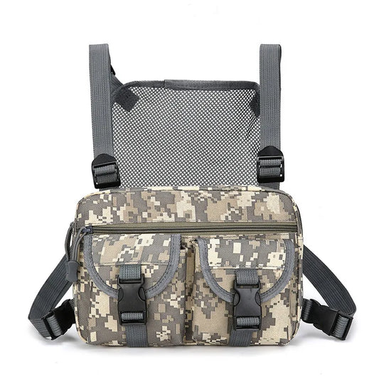 Softback tactical nylon vest bag with multi-compartment and molle system - product image