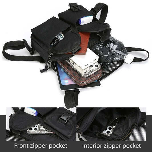 Softback tactical nylon vest bag with multi-compartment and molle system - product image