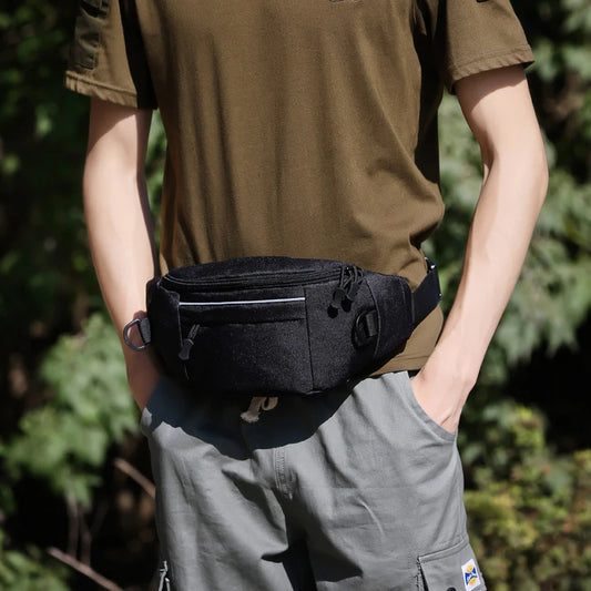 Softback tactical waist sling bag with zipper pouch, nylon material - product image