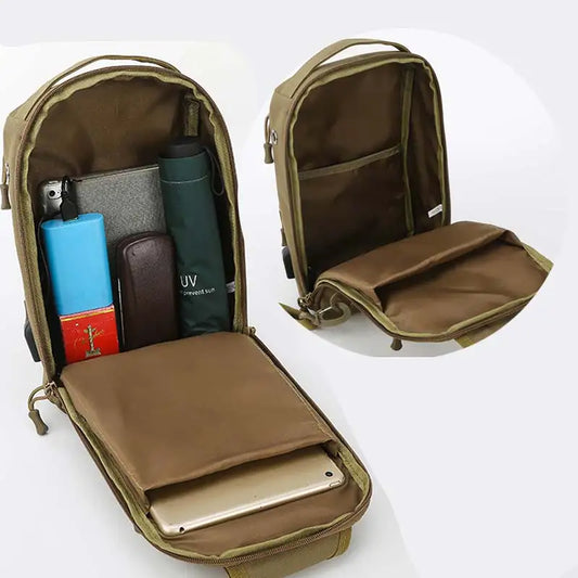 Softback usb tactical chest bag with multiple color options, nylon material - product image