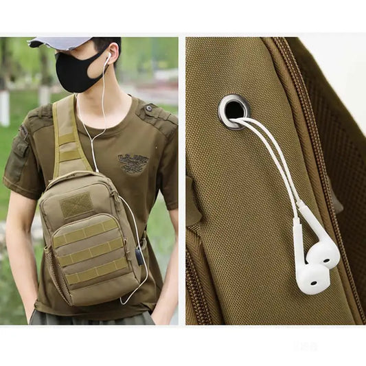 Softback usb tactical chest bag with multiple color options, nylon material - product image
