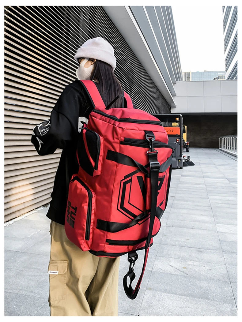 Sports backpack with shoes compartment wet dry separation gym outdoor hiking duffel - product image