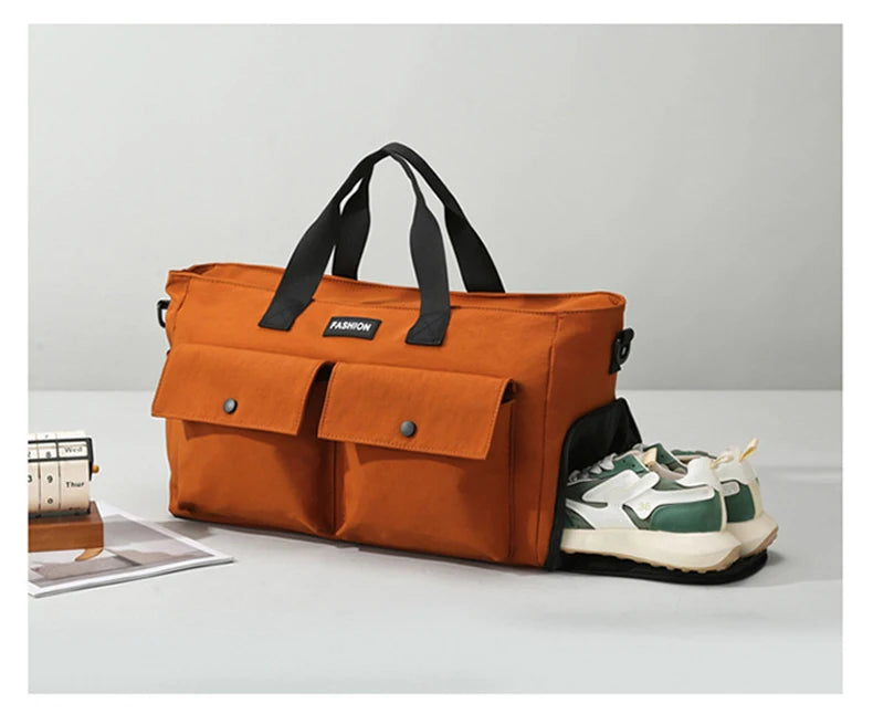Sports duffel bag dry wet separation with shoe pack outdoor hiking camping handbag - product image