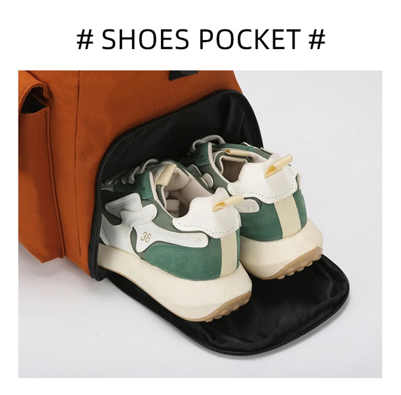 Sports duffel bag dry wet separation with shoe pack outdoor hiking camping handbag - product image