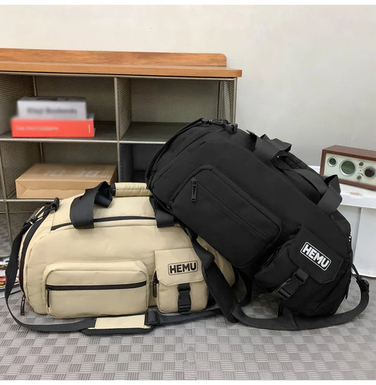 Sports fitness crossbody large capacity travel weekender duffle bag with shoe compartment - product image