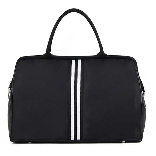 Striped nylon travel duffel bag large capacity waterproof multi-pocket - product image