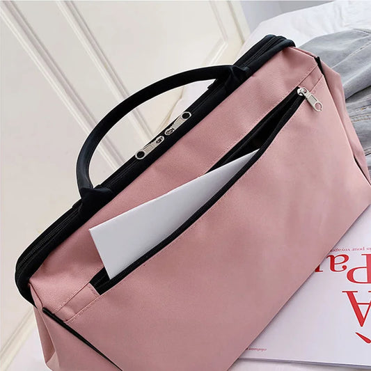 Striped nylon travel duffel bag large capacity waterproof multi-pocket - product image