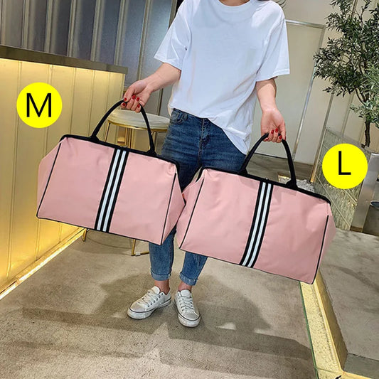Striped nylon travel duffel bag large capacity waterproof multi-pocket - product image