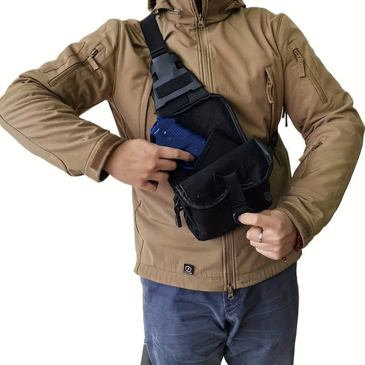 Tactical climbing chest bag nylon concealed carry gun holster adjustable strap - product image