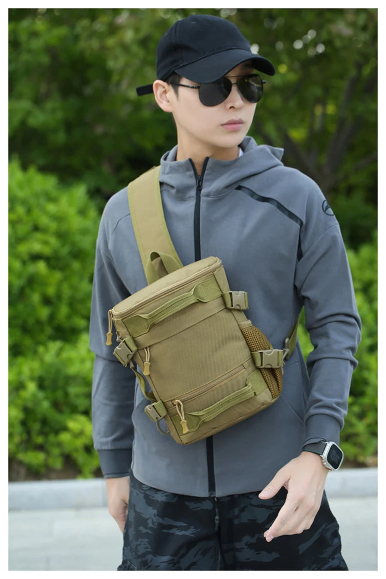 Tactical climbing chest bag oxford large capacity multi-wear adjustable strap - product image