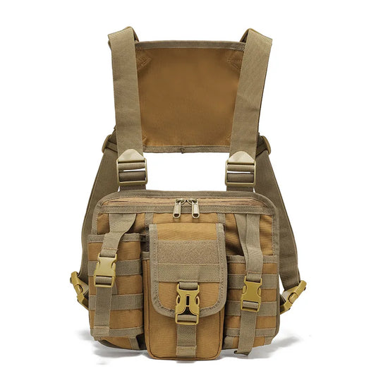 Tactical climbing chest bag oxford large storage molle system detachable strap - product image