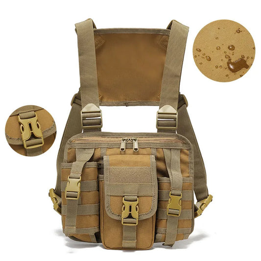 Tactical climbing chest bag oxford large storage molle system detachable strap - product image