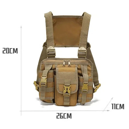 Tactical climbing chest bag oxford large storage molle system detachable strap - product image