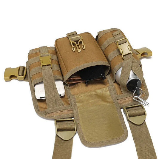 Tactical climbing chest bag oxford large storage molle system detachable strap - product image