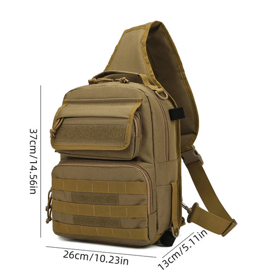 Tactical climbing chest bag oxford rod holder large capacity molle system - product image