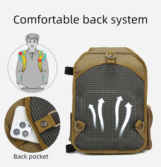 Tactical climbing chest bag oxford rod holder large capacity molle system - product image