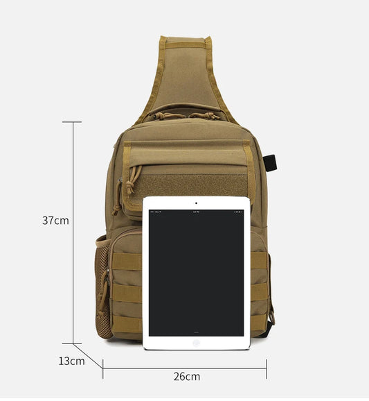 Tactical climbing chest bag oxford rod holder large capacity molle system - product image