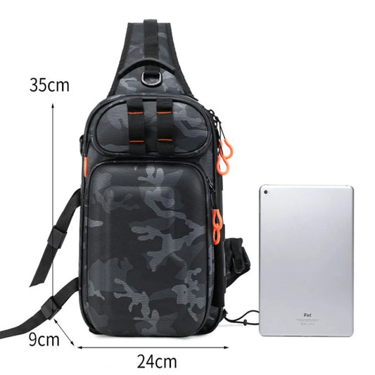 Tactical fishing climbing chest bag with rod holder large capacity oxford - product image